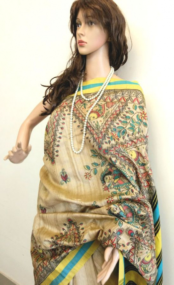 Handpainted Tussar Silk Saree